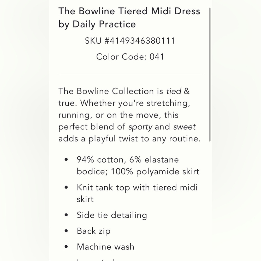 Daily Practice Bowline Midi Navy Sleeveless Dress Small Sold Out Anthropologie - Picture 13 of 13